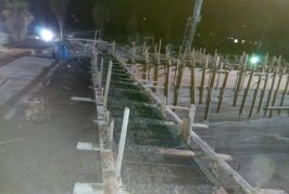 صب الضلع الرابع بحمام السباحة فجرا