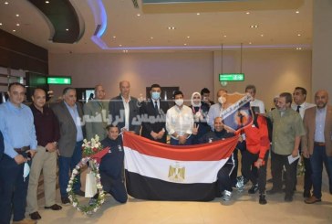 أبو زيد يستقبل جيانا فاروق بعد برونزية طوكيو في حضور صبحي وحطب