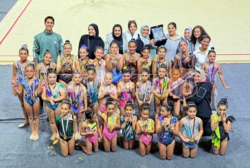 فراشات الجمباز الايقاعي تحصدن 29 ميدالية ذهبية ببطولة مهرجان الهواه